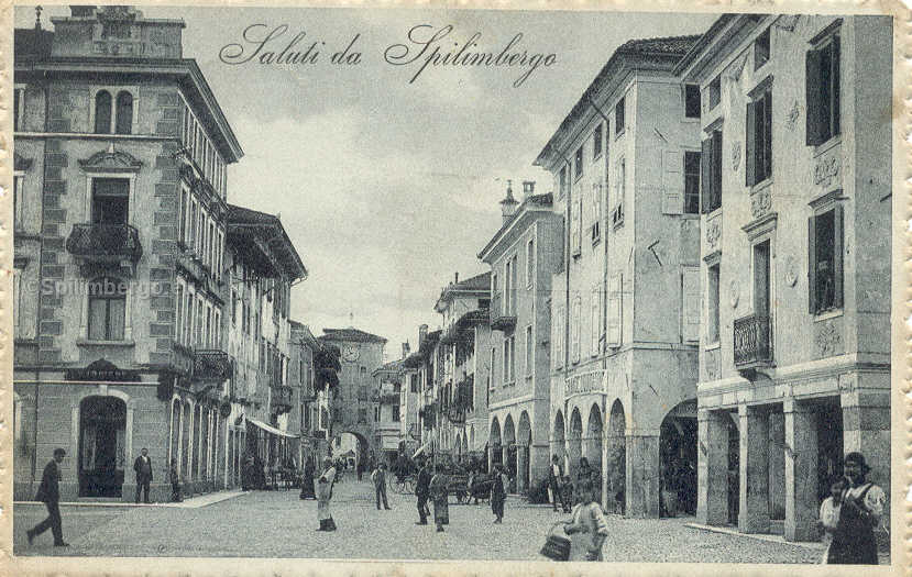 Spilimbergo, via Indipendenza 1915 animata